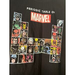 Marvel Periodic Table Of Heroes & Villains Retro T Shirt Size XL Tee Black